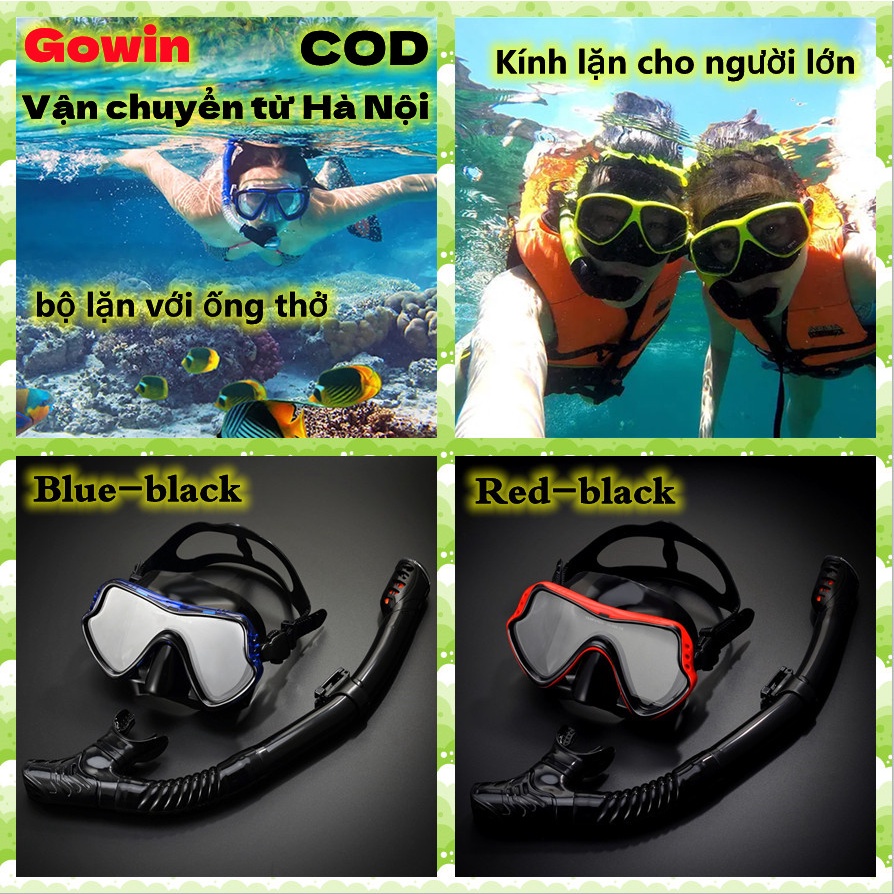 Gowin Kính lặn cho người lớn mặt nạ lặn bộ đồ lặn kính lặn kính bơi diving mask kính cường lực silicone mềm