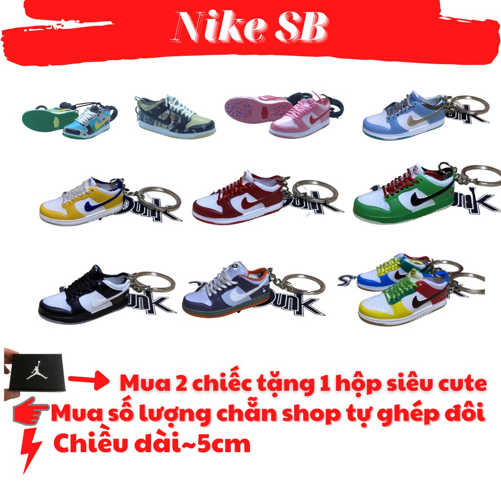 Móc khoá mô hình giầy sneaker Nike SB 3D tỉ lệ 1:6, móc khóa giày mini