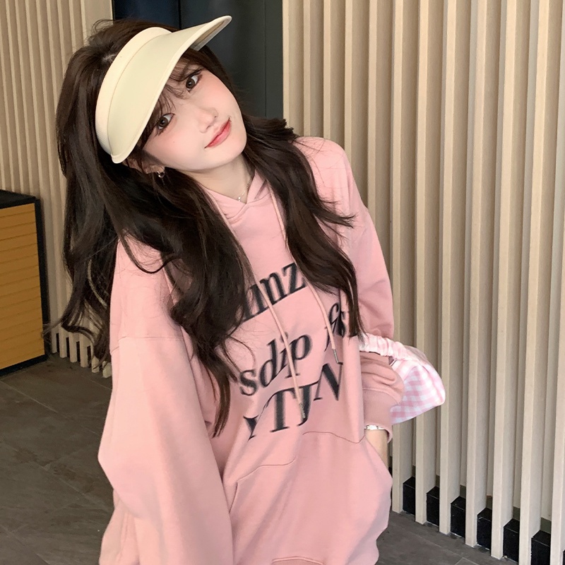 NRVP Áo Hoodie Nữ Tay Dài Dáng Rộng Thời Trang Phong Cách Hàn Quốc