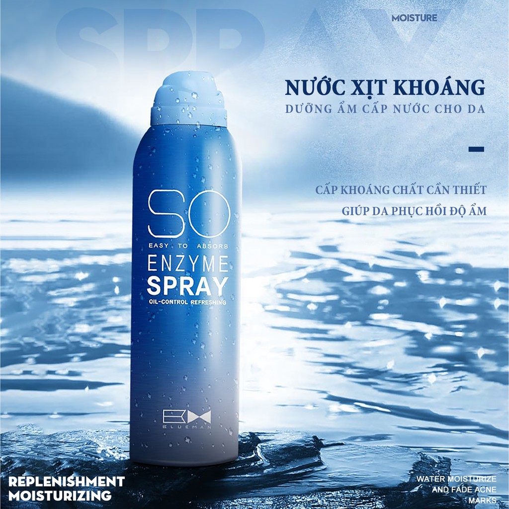 Xịt Khoáng Làm Sạch Da BLUEMAN Chính Hãng Dưỡng ẩm & Bảo Vệ Da 150ml ZL19 | BigBuy360 - bigbuy360.vn