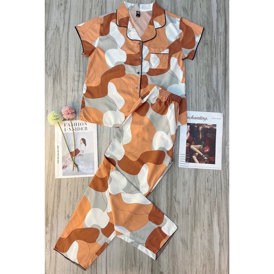Đồ Bộ Pijama Lụa Mặc Nhà Cho Nữ Trung Niên Hình Cute VNXK ABCASUAL MPDC4