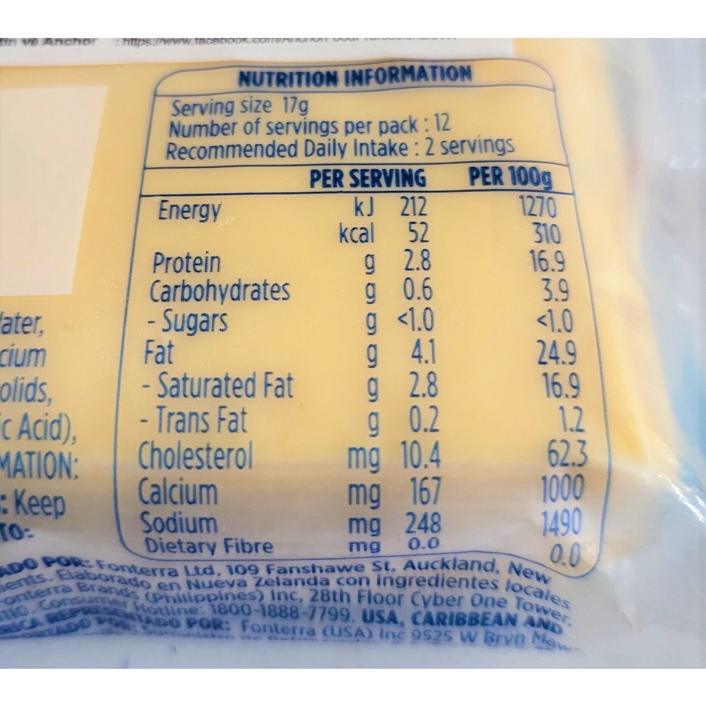 PHÔ MAI LÁT CHEDDAR  ANCHOR Cheddar Cheese Slices