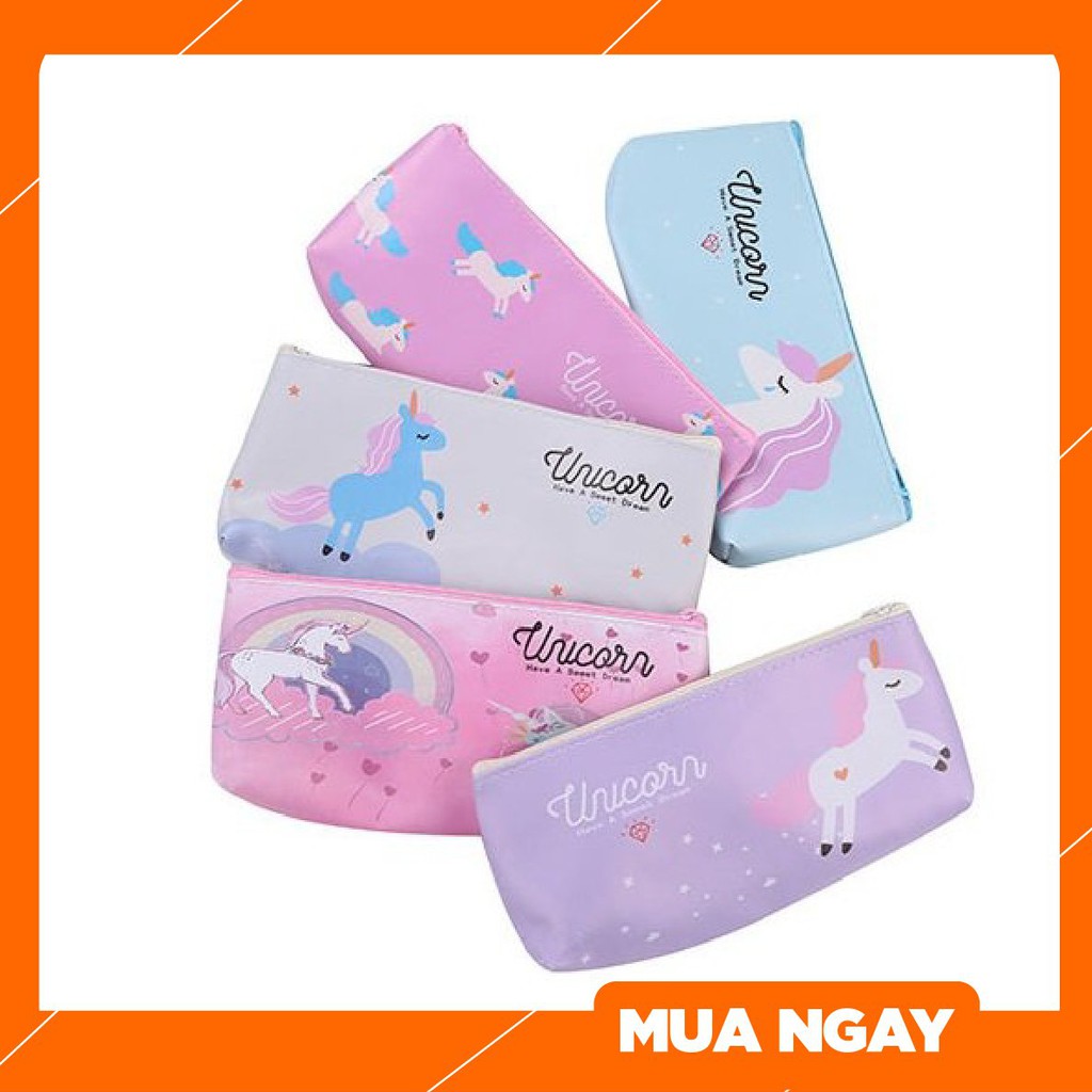 Túi đựng bút 1 ngăn hình ngựa Unicorn ngộ nghĩnh - KKstore