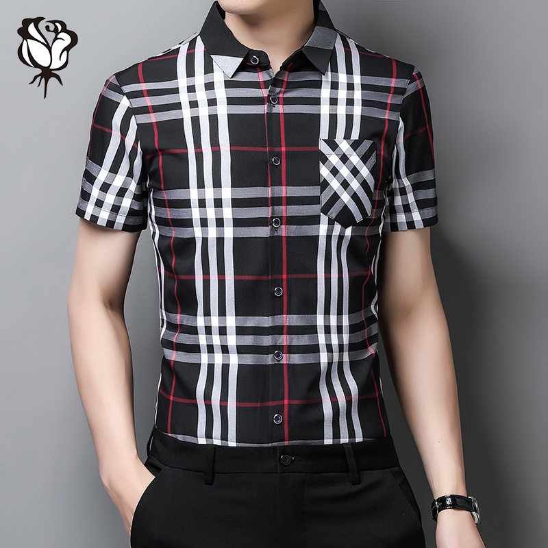 Áo Sơ Mi Tay Ngắn Kẻ Sọc Thời Trang Cho Nam