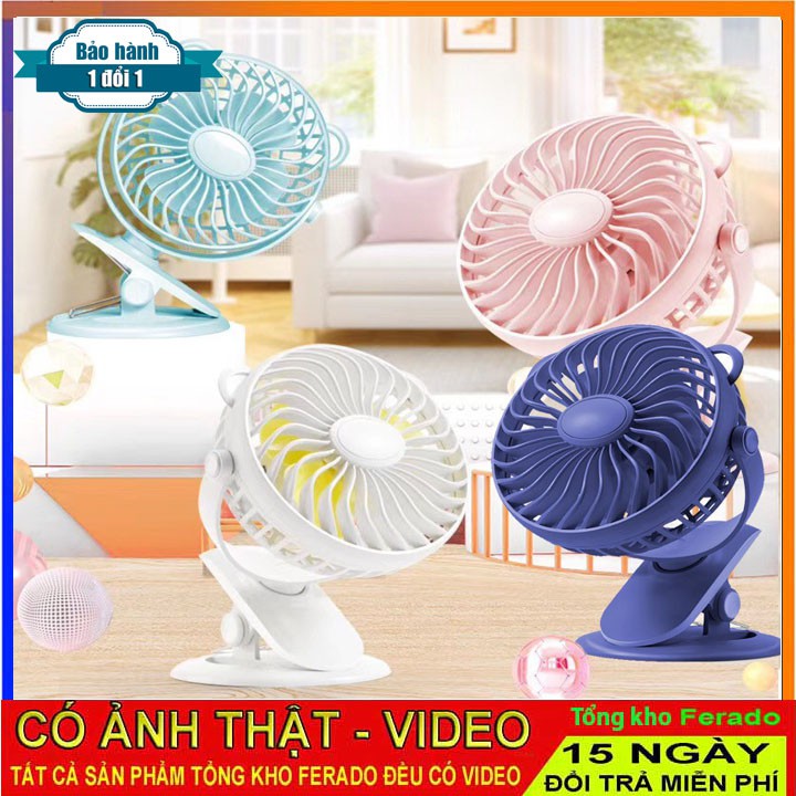 Quạt sạc tích điện mini xoay góc 720 độ