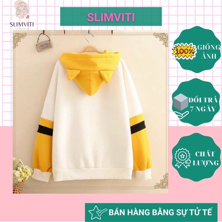Áo hoodie cute form rộng nam nữ có dây kéo SLIMVITI KN01 | BigBuy360 - bigbuy360.vn