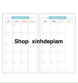 (Rẻ nhất) Giấy refill sổ Planner cơ bản sổ còng