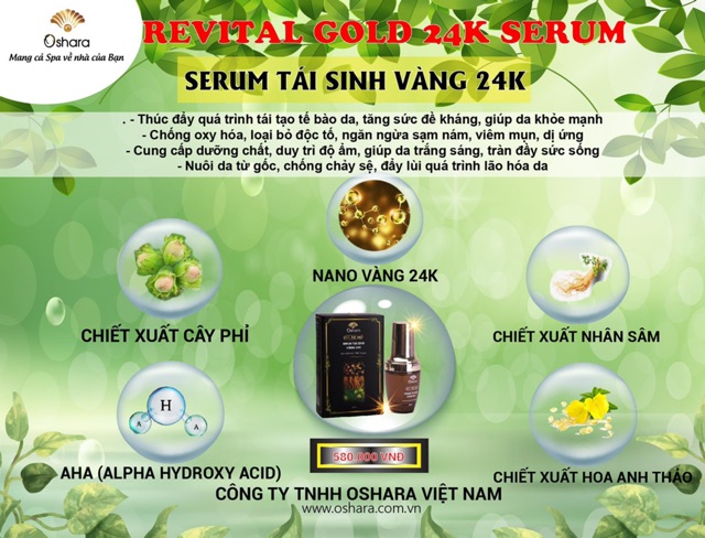 Serum Tái Sinh Vàng 24k. ⭐️Dưỡng da, ngăn ngừ lão hoá