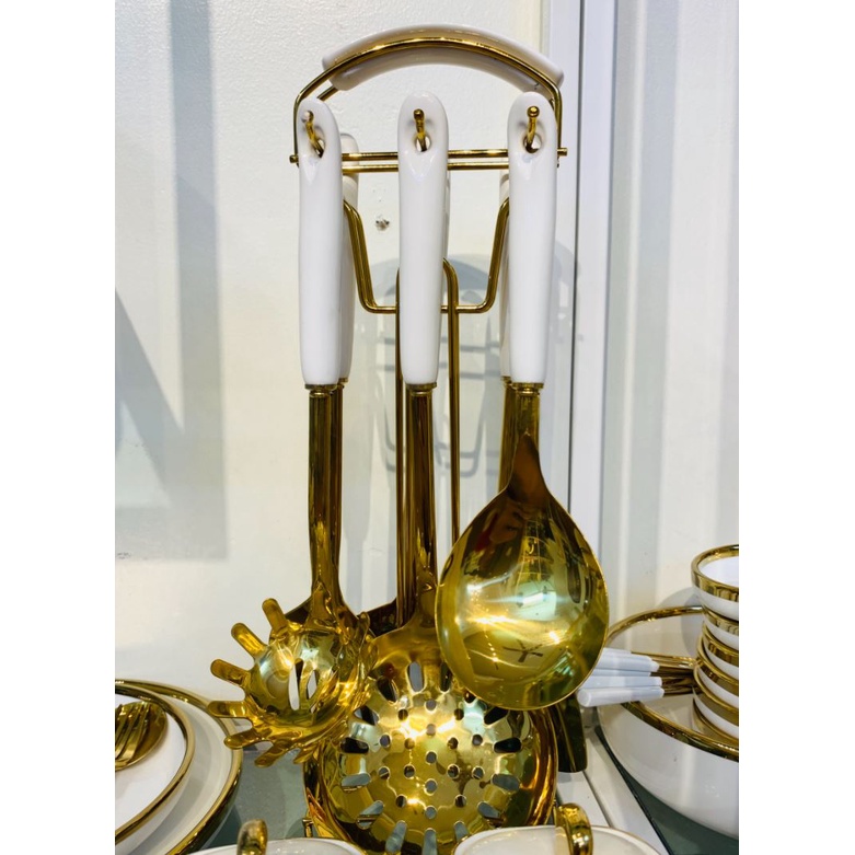 dụng cụ nhà bếp màu trắng sang trọng. dụng cụ nhà bếp. combo phụ kiện nhà bếp sang trọng.