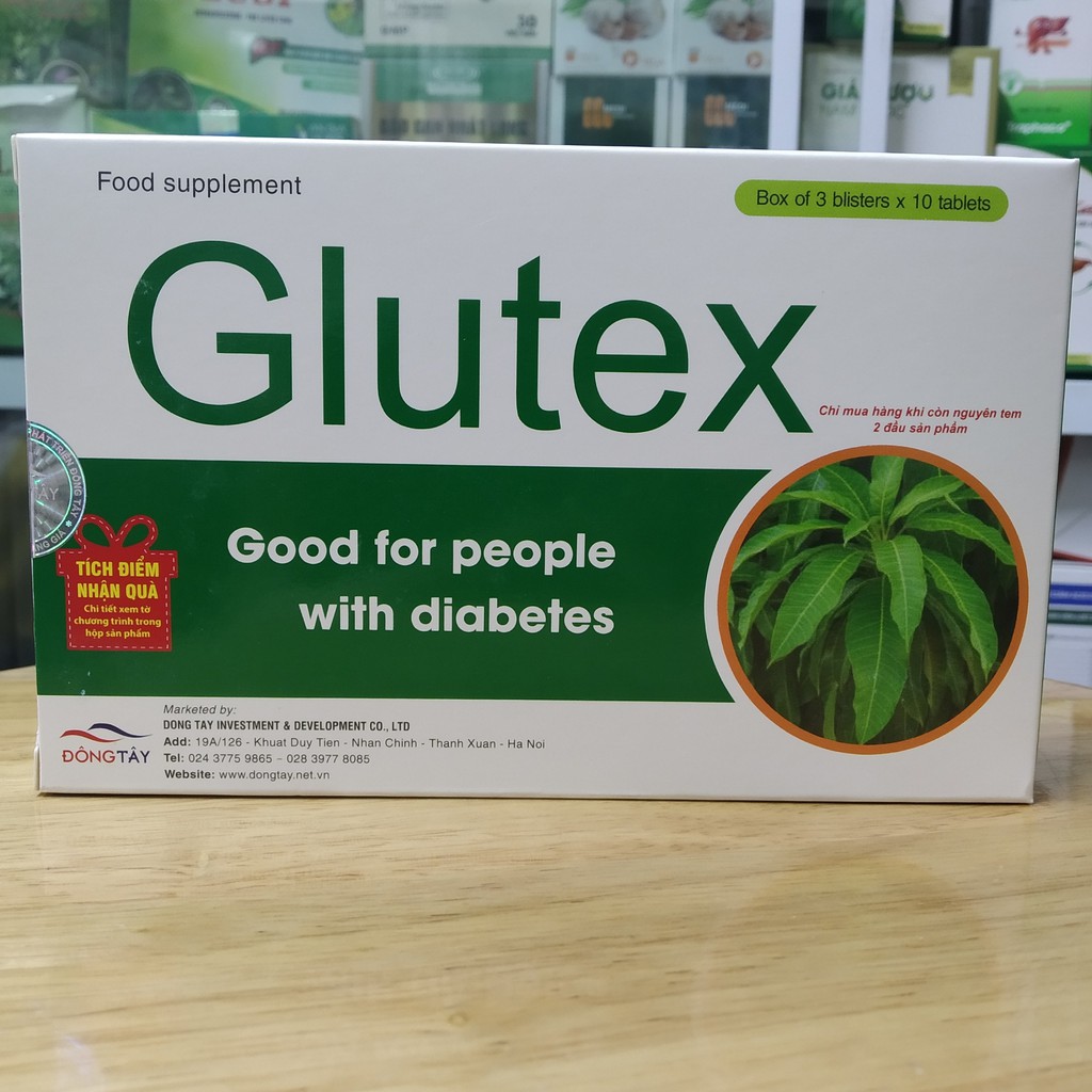 GLUTEX dùng cho người tiểu đường- HỘP 30 VIÊN