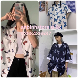 Áo sơ mi bươm bướm dáng thụng chuẩn ảnh