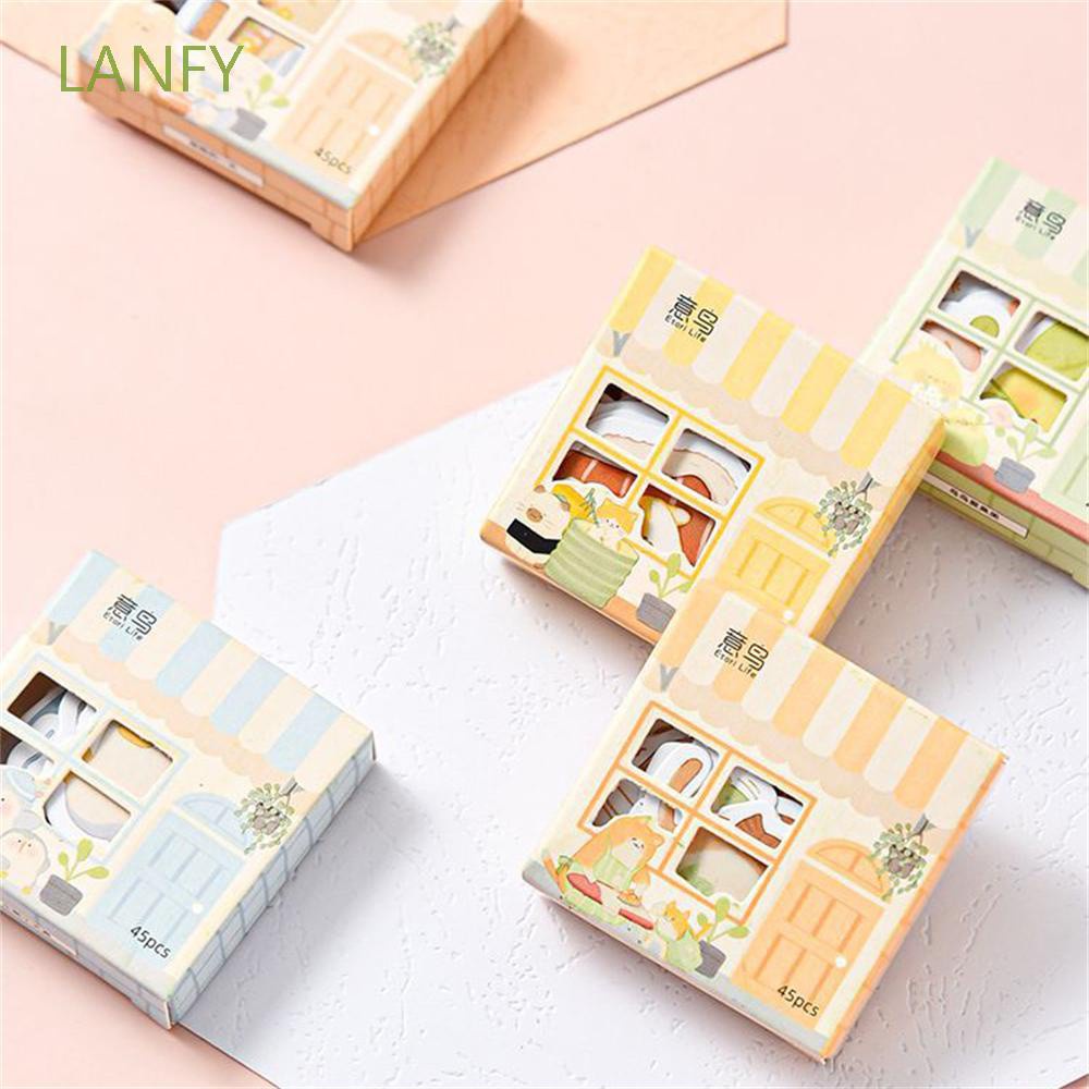 Set 45 nhãn dán hình động vật đáng yêu dùng trang trí sổ tay / nhật ký DIY