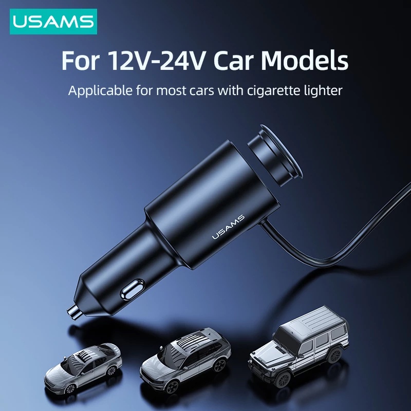 Usams Tẩu Sạc Nhanh 4 Cổng USB 156W Kèm Dây Cáp Dài 1m Cho Điện Thoại / Máy Tính Bảng / Laptop