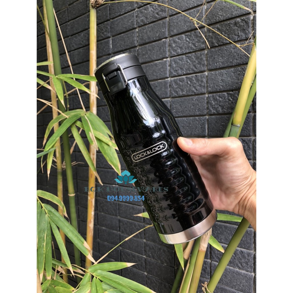 [ LOCK&amp;LOCK ] Bình Giữ Nhiệt Lock&amp;Lock Wave Bottle LHC4150BLK 600ml - Đen, đỏ