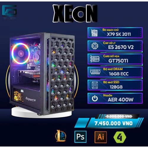 MÁY PC X79, CÂN ĐƯỢC NHIỀU NOX VÕ LÂM 1, PHOTOSHOP, RENDER VIDEO, …