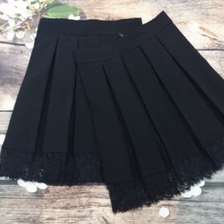 Chân váy xếp ly phối ren
