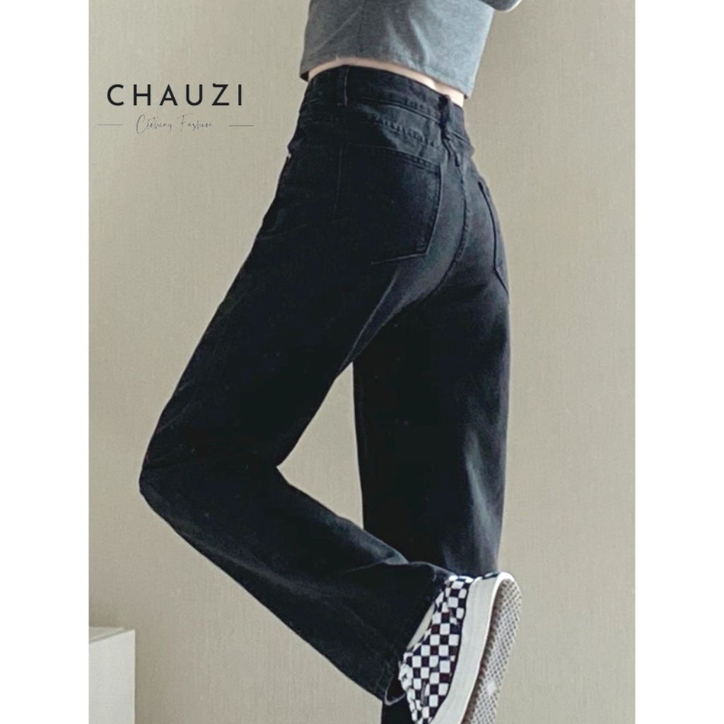 Quần ống rộng nữ CHAUZI quần suông nữ cạp cao quần kaki ống rộng cá tính unisex phong cách hàn quốc QD18