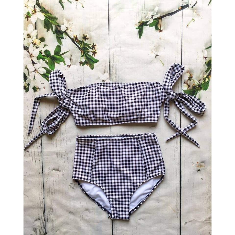 bộ bơi bikini hai mảnh nơ vai dễ thương