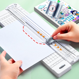 Dụng cụ cắt giấy A4 màu trắng/xanh dương tiện dụng