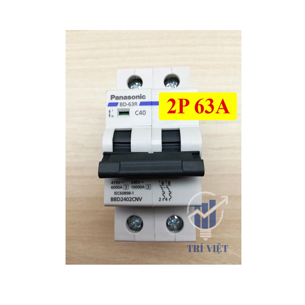 CB MCB 1 pha 2 cực 2 tép tự động Panasonic 10A 16A 20A 25A 32A 40A 50A 63A