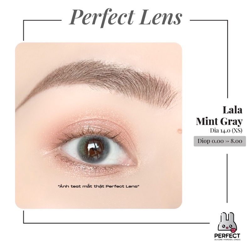 Lens Mắt , Kính Áp Tròng LALA MINT GRAY  Độ Cận và Không Độ , DIA 14.0 , Cho Mắt Nhạy Cảm Giá Sale