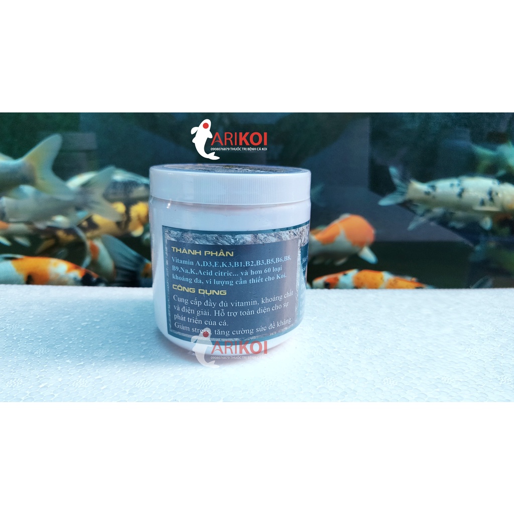 Combo Khoáng&Vitamin Super Protect & Vitamin C++ Super Protect cho cá koi, cá cảnh 2 hũ 300gr