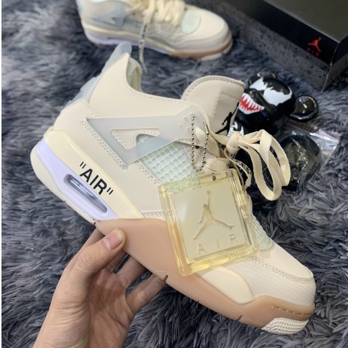 Giày JD4 thể thao nam nữ, Jordan 4 kem sữa thể thao sneaker Hot trend full box bill