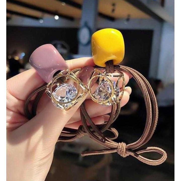 Dây Buộc Tóc Co Dãn Màu Trơn Phong Cách Hàn Quốc Cho Nữ C56