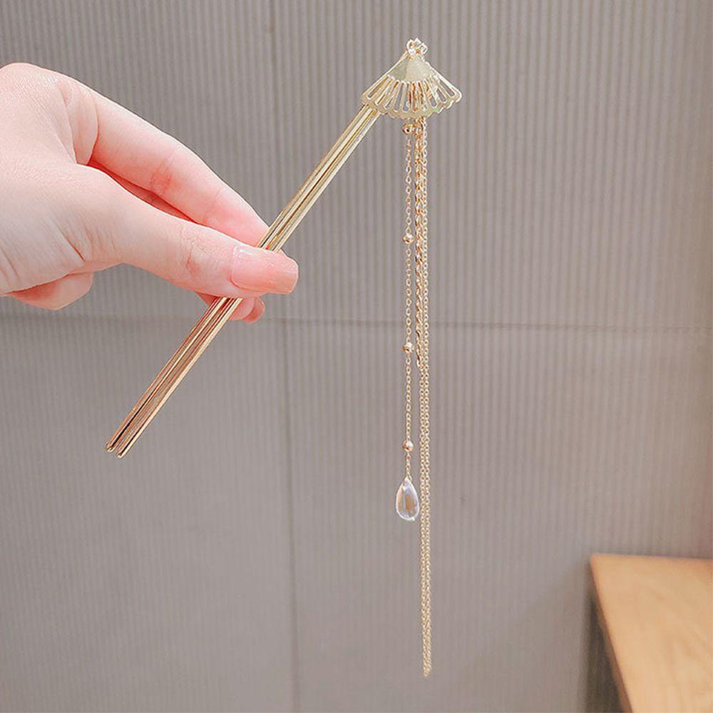 Trâm Cài Tóc Bằng Hợp Kim Hình Quạt Phong Cách Trung Hoa Thanh Lịch Cho Nữ