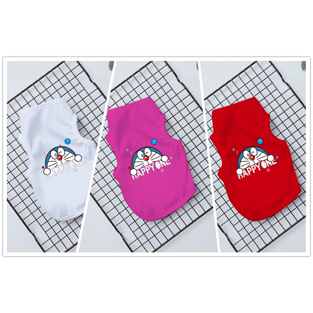 Áo Thun In Hình Doraemon Dễ Thương Thời Trang Mùa Hè Cho Thú Cưng