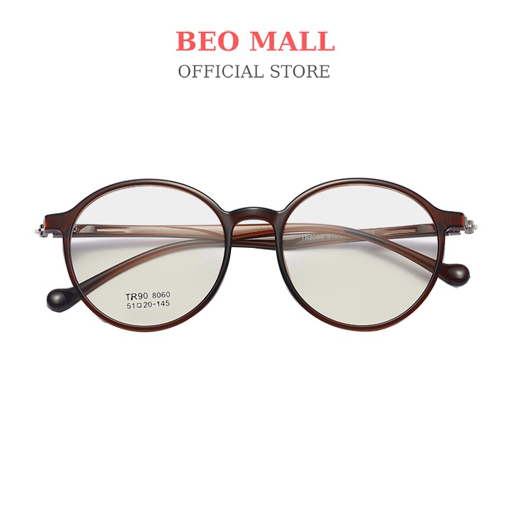 Mắt kính cận nữ BEOMALL thiết kế dạng tròn siêu đẹp theo phong cách trẻ trung cá tính năng động 8060