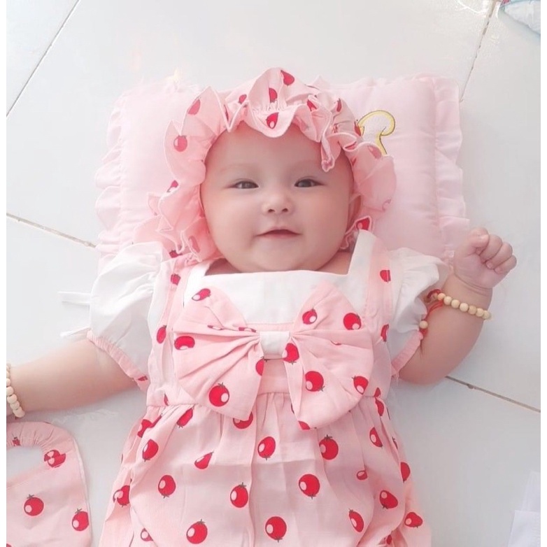 Bodysuit cho bé hồng cà chua nhí