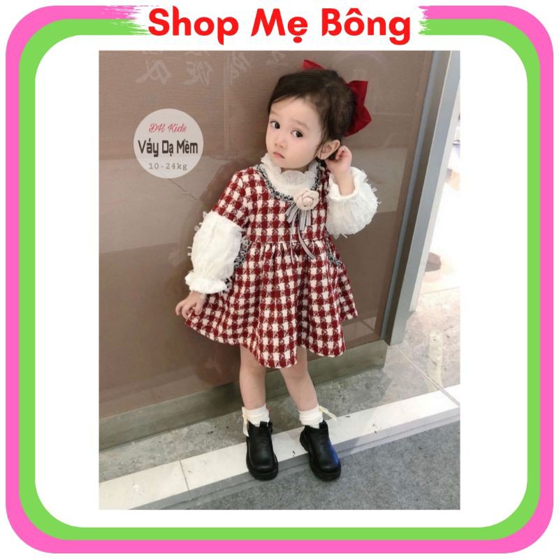 Váy Dạ Mềm Bé Gái Phối Áo Vải Lông VB2005 - Shop Mẹ Bông 92