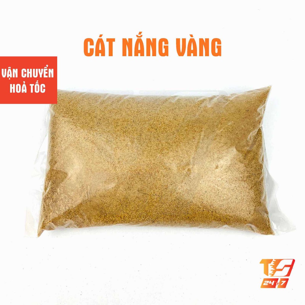 1kg Cát Nắng Vàng Trang Trí Hồ Cá, Bể Thủy Sinh - Tiểu Cảnh Sân Vườn, Lót Chậu