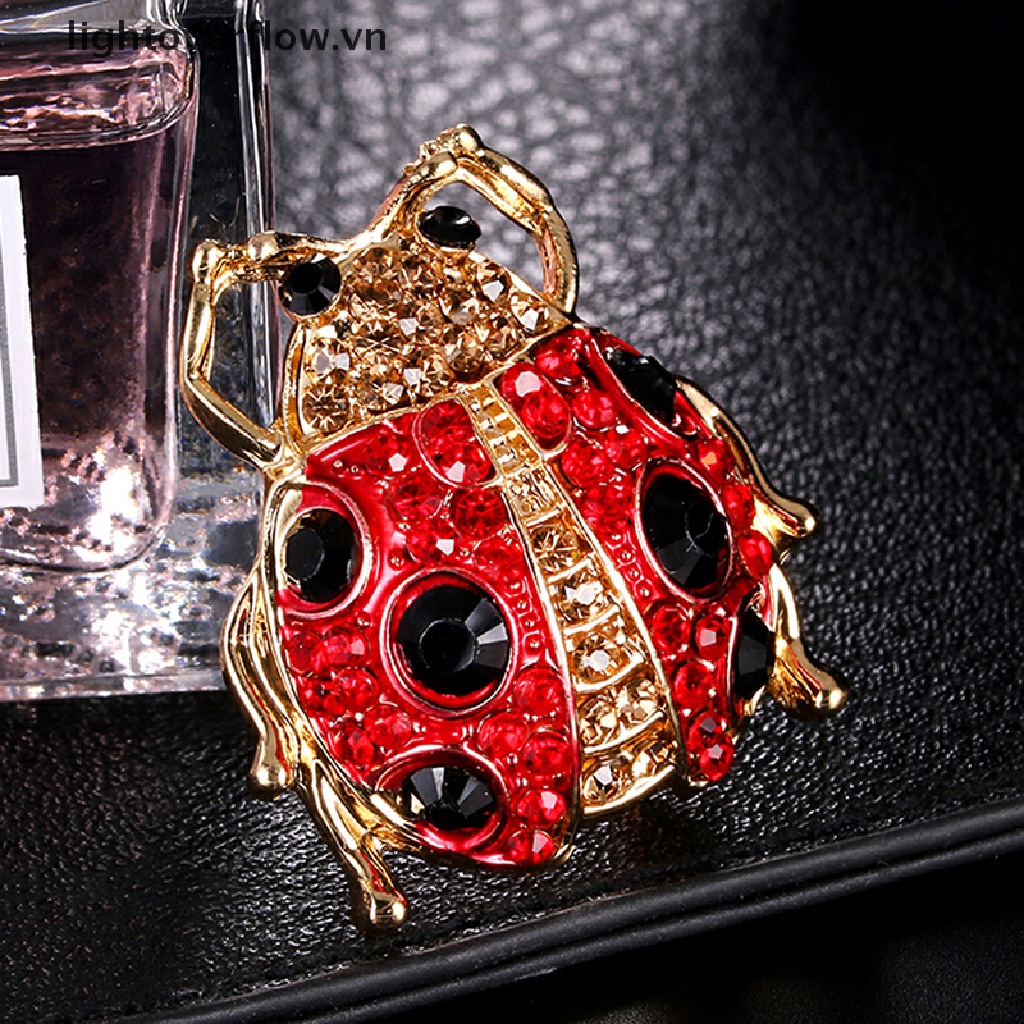 Ghim Cài Áo Hình Côn Trùng Tráng Men Đính Đá Pha Lê Phong Cách Vintage