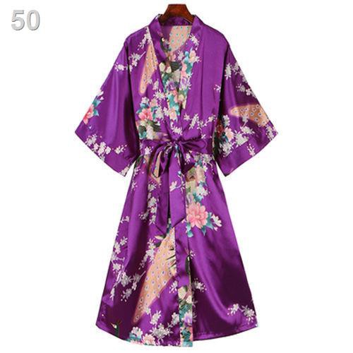 Áo kimono ren cỡ lớn in thường nữ Nhật Bản nịt lụa mùa hè mỏng pyjamas váy ngủ tại nhà dịch vụQ