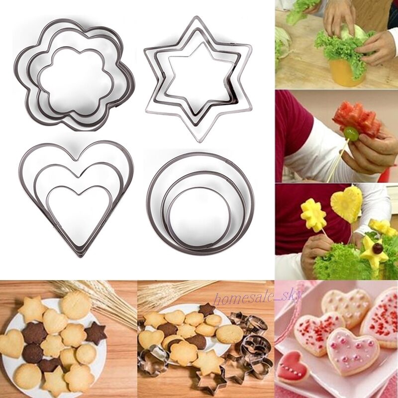 Bộ 3 khuôn cắt bánh quy bằng thép không gỉ cao cấp tiện dụng