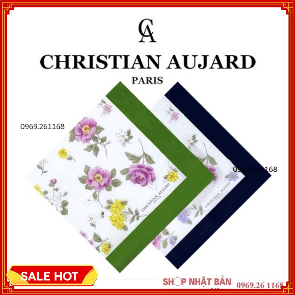 Khăn mùi xoa nữ / khăn tay nữ cao cấp Christian Aujard Hàn quốc