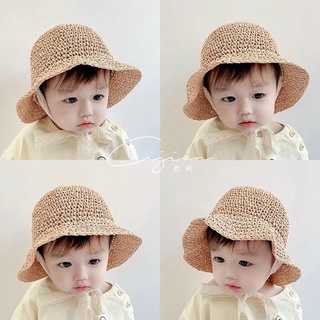 Mũ Sợi Cói Vành Ren Tiểu Thư Cho Bé