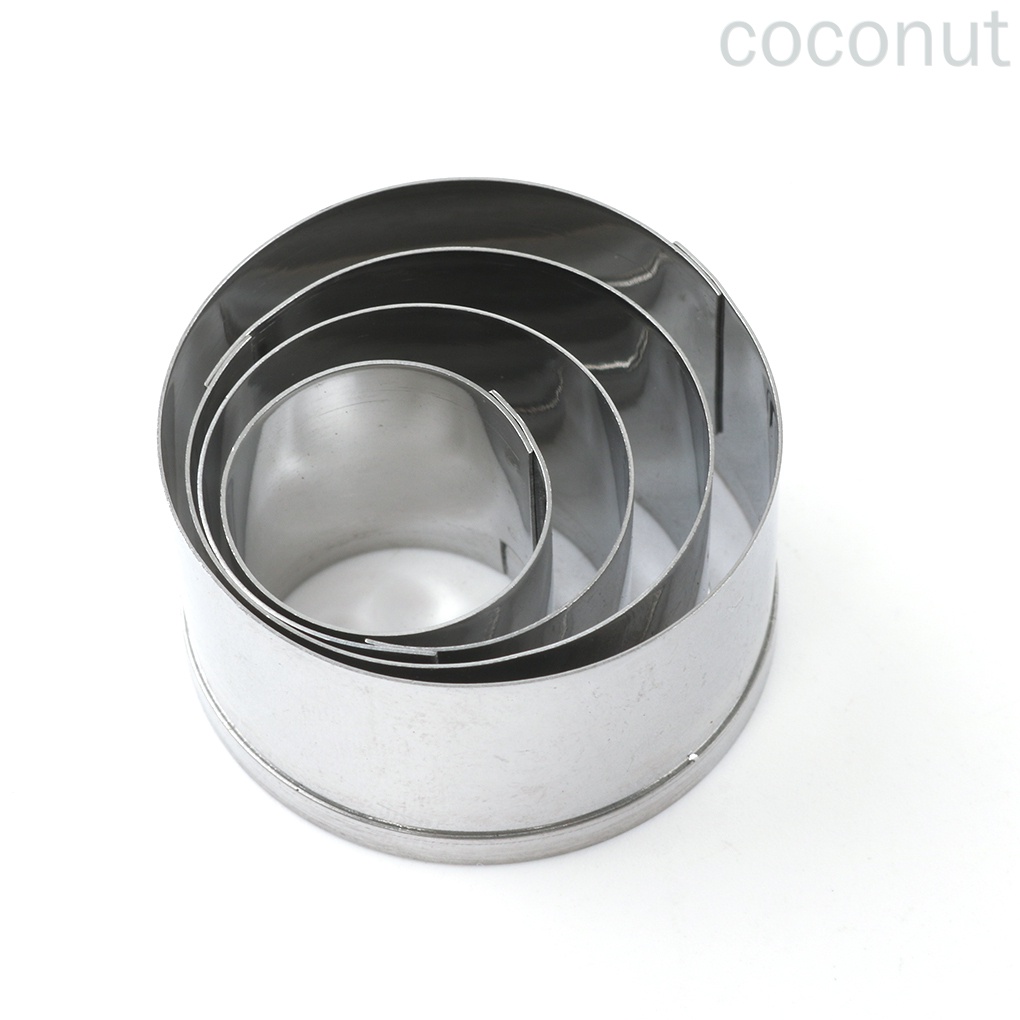 Bộ 4 Khuôn Cắt Bánh Hình Tròn Bằng Thép Không Gỉ