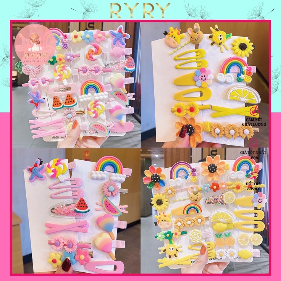 Set 14 Mẫu Kẹp Tóc Cho Bé Gái Phong Cách Hàn Quốc Xinh Xắn, Đáng Yêu