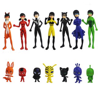 Bộ 14 Mô Hình Nhân Vật Phim Hoạt Hình Bọ Rùa Và Mèo Đen - Miraculous Ladybug