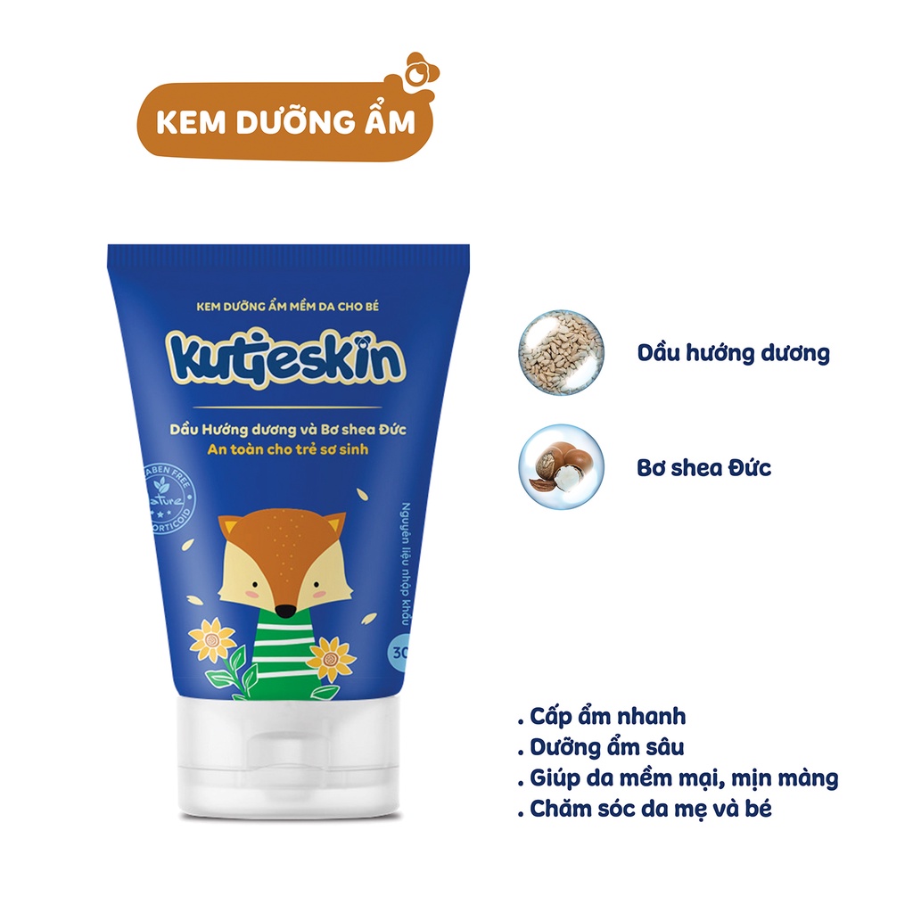 Kem bôi da cho bé Kutieskin giúp giảm mẩn ngứa, hăm tã, côn trùng cắn, chàm sữa, dưỡng ẩm da trẻ em