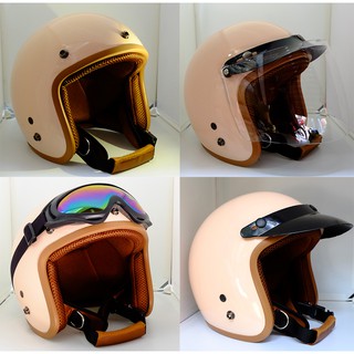 [ RẺ VÔ ĐỊCH ] COOMBO MŨ BẢO HIỂM 3/4 (MÀU KEM SỮA) NHƯ HÌNH - THỜI TRANG - CAO CẤP - AN TOÀN - ĐẠT CHUẨN