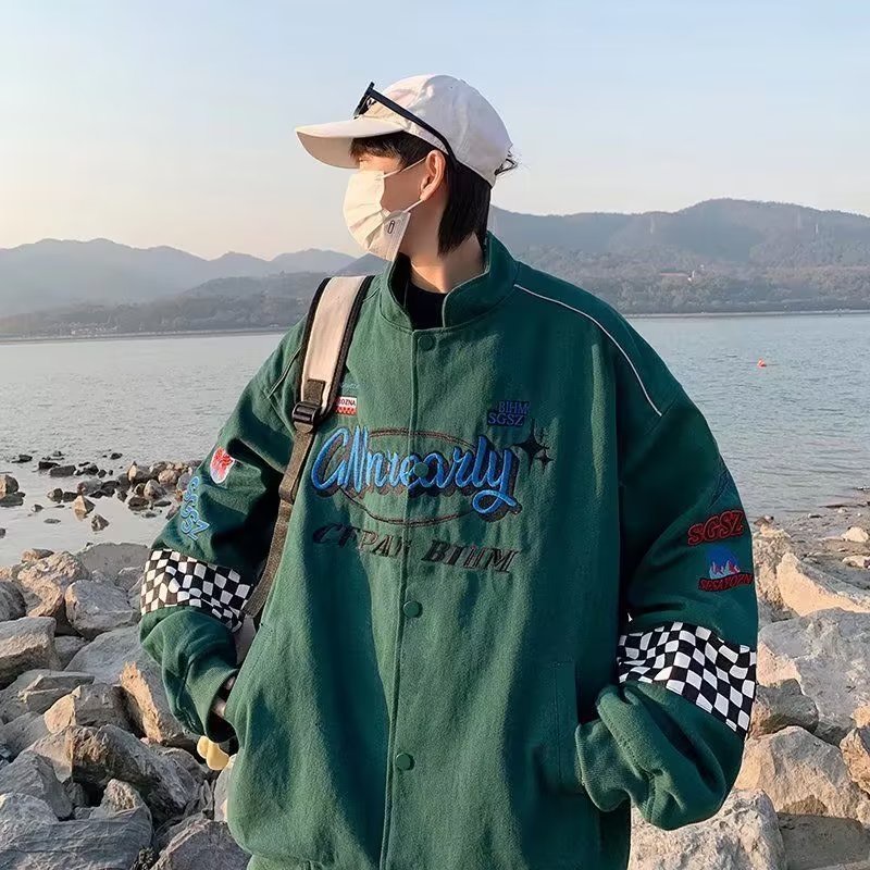 Áo Khoác Thêu Chữ Phong Cách Hàn Quốc Thời Trang Dành Cho Nam 2023 New Fashion Áo Khoác Tay Dài Dáng Rộng Màu Sắc Đơn Giản Thoải Mái Hù Hợp Nam Nữ Chất Nỉ Bông Cao Cấp