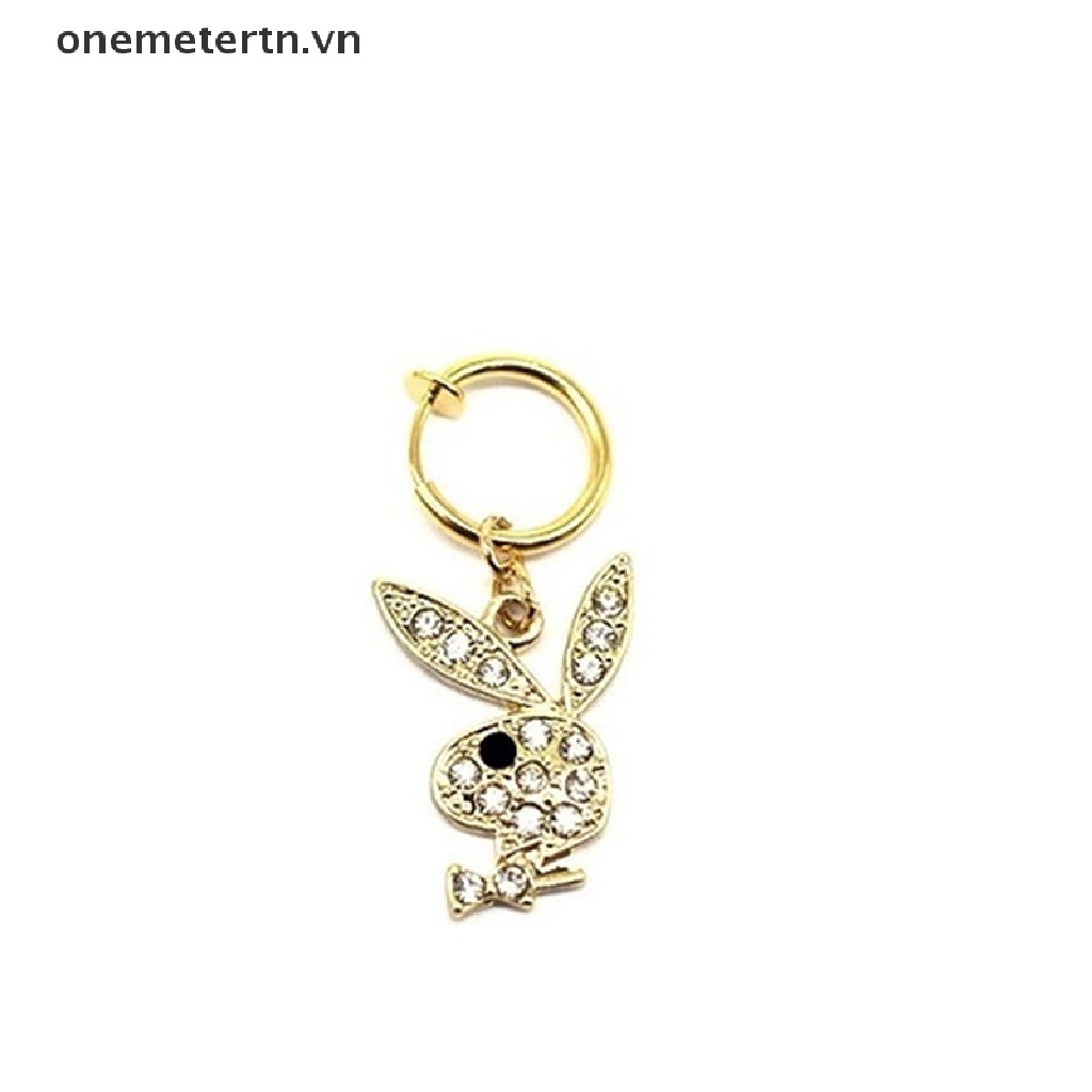 Onemetertn Khuyên Rốn Hình Thỏ Pha Lê Dễ Thương Không Cần Khoan Lỗ