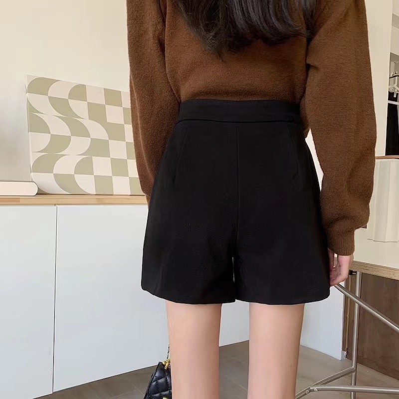 Quần Short Len Lưng Cao Ống Rộng Thiết Kế Mới Thời Trang Mùa Thu Dành Cho Nữ