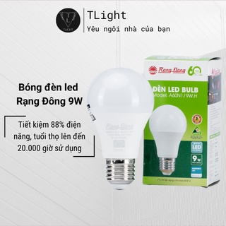 Bóng đèn led bulb rạng đông 9w ánh sáng trắng/vàng