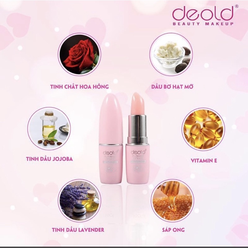 SON Dưỡng Môi KHÔNG MÀU CHIẾT Xuất HOA HỒNG DEOLD 3,8g