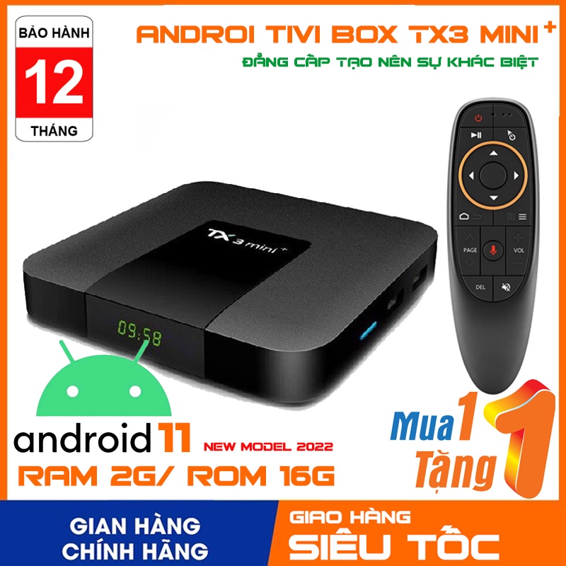 [KÈM CHUỘT BAY] Tivi box TX3 Mini plus 2022 Android 11 CPU Amlogic S905W2 RAM 2G bộ nhớ trong 16G